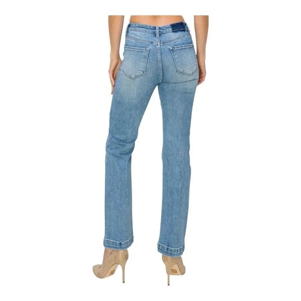 Risen High Rise Light‎ Wash Ankle Bootcut Patch Pocket RDP5610 Jeans Size 1X - Picture 2 of 8